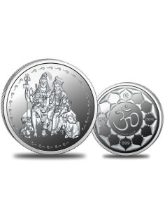 Omkar Mint Shiv Parivar Silver Coin of 10 Grams in 999 Purity Fineness