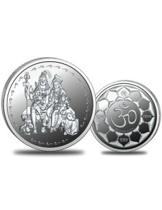 Omkar Mint Shiv Parivar Silver Coin of 20 Grams in 999 Purity Fineness