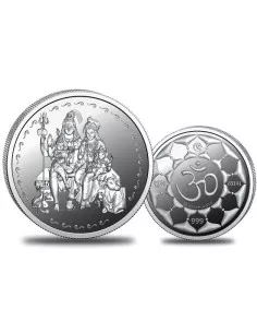 Omkar Mint Shiv Parivar Silver Coin of 50 Grams in 999 Purity Fineness