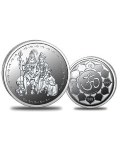 Omkar Mint Shiv Parivar Silver Coin of 100 Grams in 999 Purity Fineness