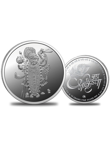 Omkar Mint Shreenath Ji Silver Coin of 10 Grams in 999 Purity Fineness