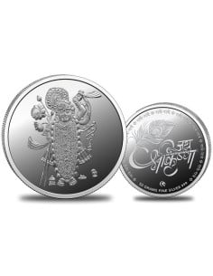 Omkar Mint Shreenath Ji Silver Coin of 50 Grams in 999 Purity Fineness