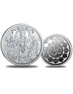 Omkar Mint Lord Satyanarayana Silver Coin of 10 Grams in 999 Purity Fineness