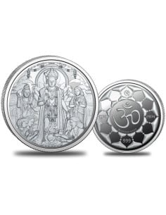 Omkar Mint Lord Satyanarayana Silver Coin of 20 Grams in 999 Purity Fineness