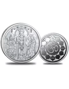 Omkar Mint Lord Satyanarayana Silver Coin of 20 Grams in 999 Purity Fineness