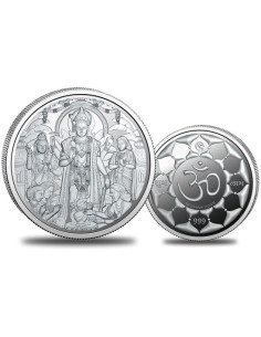 Omkar Mint Lord Satyanarayana Silver Coin of 50 Grams in 999 Purity Fineness