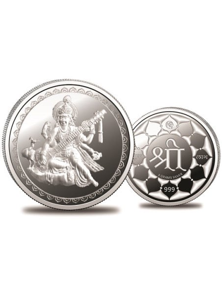Omkar Mint Saraswati Silver Coin of 5 Grams in 999 Purity Fineness