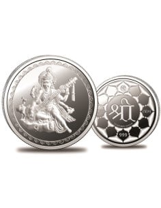 Omkar Mint Saraswati Silver Coin of 10 Grams in 999 Purity Fineness