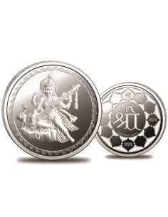Omkar Mint Saraswati Silver Coin of 100 Grams in 999 Purity Fineness