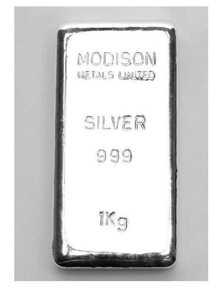Modison Silver Casted Bar of 1 Kg in 999 Purity /Fineness