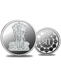 Omkar Mint Vishnu Ji Silver Coin of 10 Grams in 999 Purity Fineness