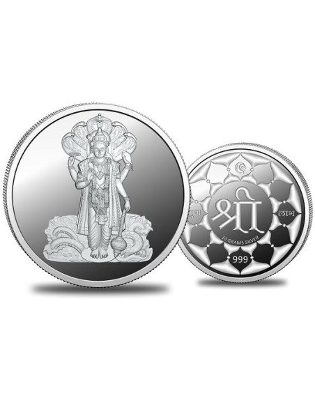 Omkar Mint Vishnu Ji Silver Coin of 10 Grams in 999 Purity Fineness