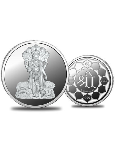 Omkar Mint Vishnu Ji Silver Coin of 50 Grams in 999 Purity Fineness
