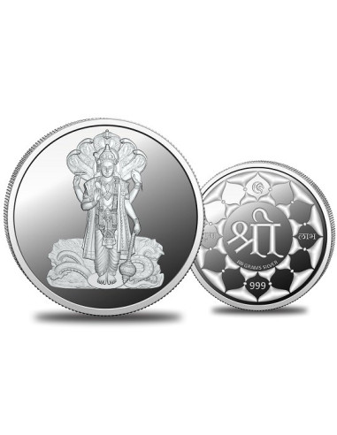 Omkar Mint Vishnu Ji Silver Coin of 100 Grams in 999 Purity Fineness