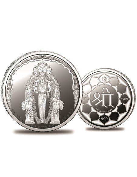 Omkar Mint Vasavi Mata Silver Coin of 100 Grams in 999 Purity Fineness