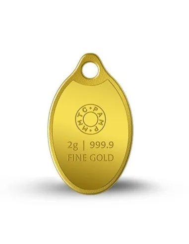 MMTC-PAMP Gold Oval Goddess Lakshmi Pendant of 2 Gram in 24 Karat / 999.9 Purity Fineness 