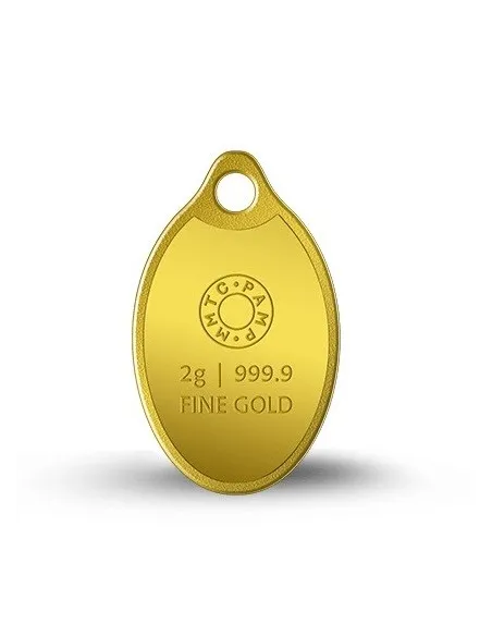 MMTC-PAMP Gold Oval Goddess Lakshmi Pendant of 2 Gram in 24 Karat / 999.9 Purity Fineness 