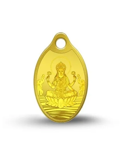 MMTC-PAMP Gold Oval Goddess Lakshmi Pendant of 2 Gram in 24 Karat / 999.9 Purity Fineness 