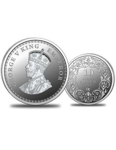 Omkar Mint George King Silver Coin of 10 Grams in 999 Purity Fineness