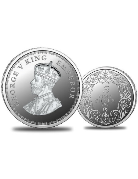 Omkar Mint George King Silver Coin of 5 Grams in 999 Purity Fineness