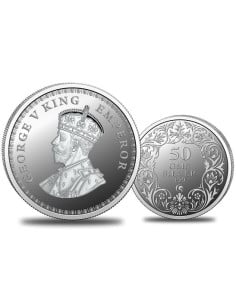 Omkar Mint George King Silver Coin of 50 Grams in 999 Purity Fineness