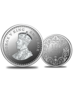 Omkar Mint George King Silver Coin of 100 Grams in 999 Purity Fineness