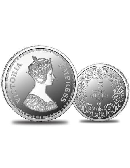 Omkar Mint Victoria Queen Silver Coin of 5 Grams in 999 Purity Fineness