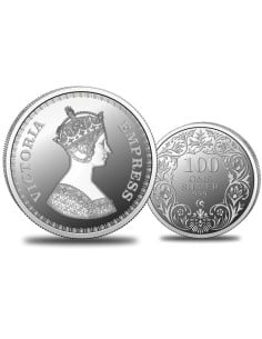 Omkar Mint Victoria Queen Silver Coin of 100 Grams in 999 Purity Fineness