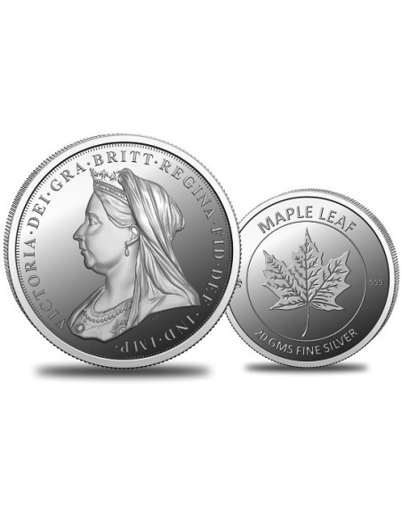 Omkar Mint Old Victoria Queen Silver Coin of 20 Grams in 999 Purity Fineness
