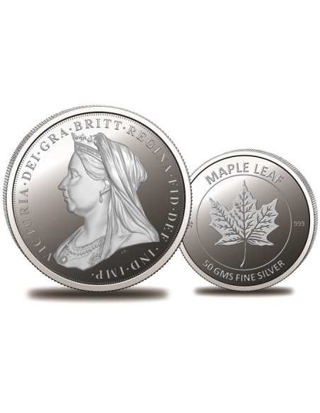 Omkar Mint Old Victoria Queen Silver Coin of 50 Grams in 999 Purity Fineness