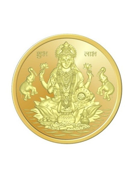 Omkar Mint Lakshmi Gold Coin Of 2 Gram 24Kt Gold 999 Purity Fineness