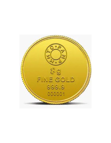 MMTC-PAMP Lakshmi Gold Coin of 8 Grams 24 Karat in 999.9 Purity / Fineness in Certi Card