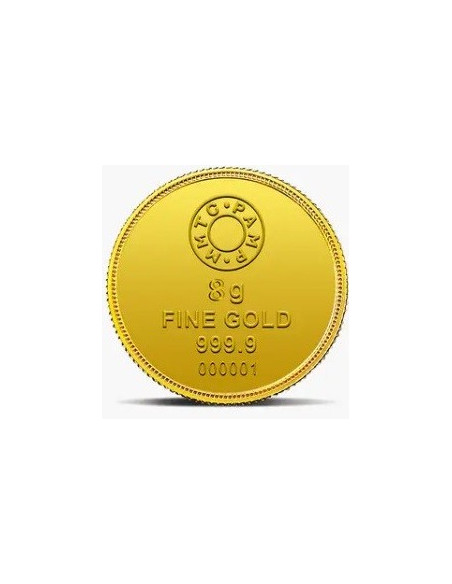 MMTC-PAMP Lakshmi Gold Coin of 8 Grams 24 Karat in 999.9 Purity / Fineness in Certi Card