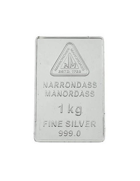 Narrondass Manordass Silver Bar of 1000 grams / 1 Kg in 999 Purity
