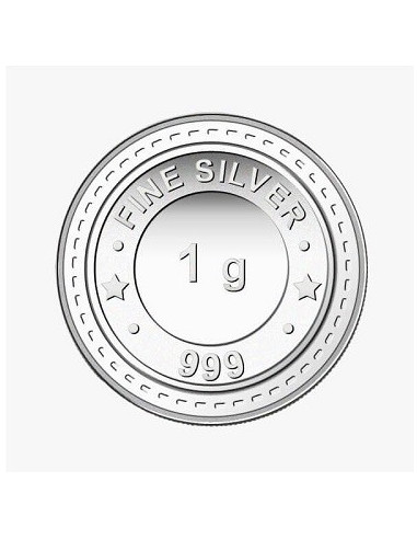Gujarat Gold Centre Silver Coin Of 1 Gram in 999 24Kt Purity Fineness 