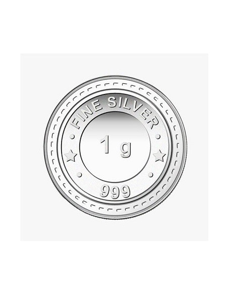 Gujarat Gold Centre Silver Coin Of 1 Gram in 999 24Kt Purity Fineness 