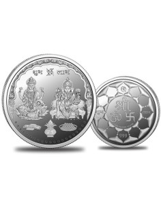 Omkar Mint Lakshmi Ganesh Silver Coin of 1 Kg in 999 Purity Fineness