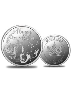 Omkar Mint Happy Birthday Silver Coin of 5 Grams in 999 Purity Fineness