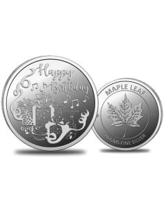 Omkar Mint Happy Birthday Silver Coin of 20 Grams in 999 Purity Fineness