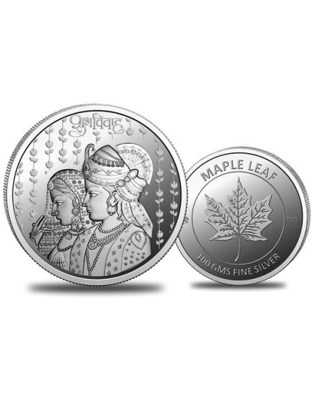 Omkar Mint Shubh Vivah Silver Coin of 100 Grams in 999 Purity Fineness