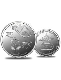 Omkar Mint Graha Pravesh Silver Coin of 50 Grams in 999 Purity Fineness