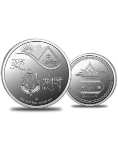 Omkar Mint Graha Pravesh Silver Coin of 100 Grams in 999 Purity Fineness