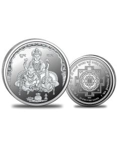 Omkar Mint Lakshmi Kuber Silver Coin of 20 Grams in 999 Purity Fineness