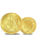 Omkar Mint Lakshmi Gold Coin Of 1 Gram 24Kt Gold 999 Purity Fineness