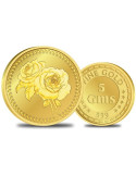 Omkar Mint Flower Gold Coin Of 5 Gram 24Kt Gold 999 Purity Fineness