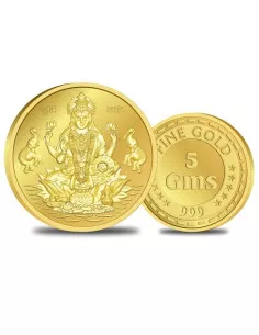 Omkar Mint Lakshmi Gold Coin Of 5 Gram 24Kt Gold 999 Purity Fineness