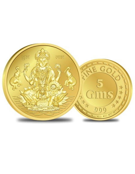 Omkar Mint Lakshmi Gold Coin Of 5 Gram 24Kt Gold 999 Purity Fineness