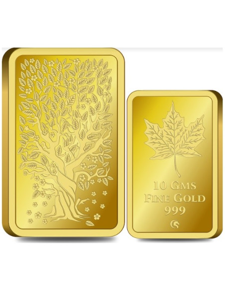 Omkar Mint Kalpataru Gold Bar Of 10 Gram 24Kt Gold 999 Purity Fineness