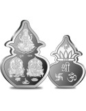 Omkar Mint Kalash Lakshmi Ganesh Saraswati Silver Coin Of 10 Grams in 999 Purity Fineness