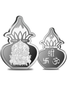 Omkar Mint Kalash Ganesh Silver Coin Of 10 Grams in 999 Purity Fineness